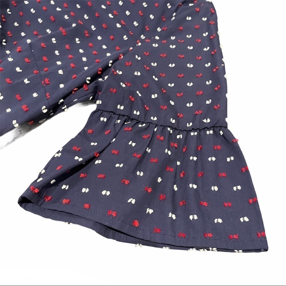 IZOD Red White and Blue Top with Bell Sleeve Sz.L - Picture 7 of 7
